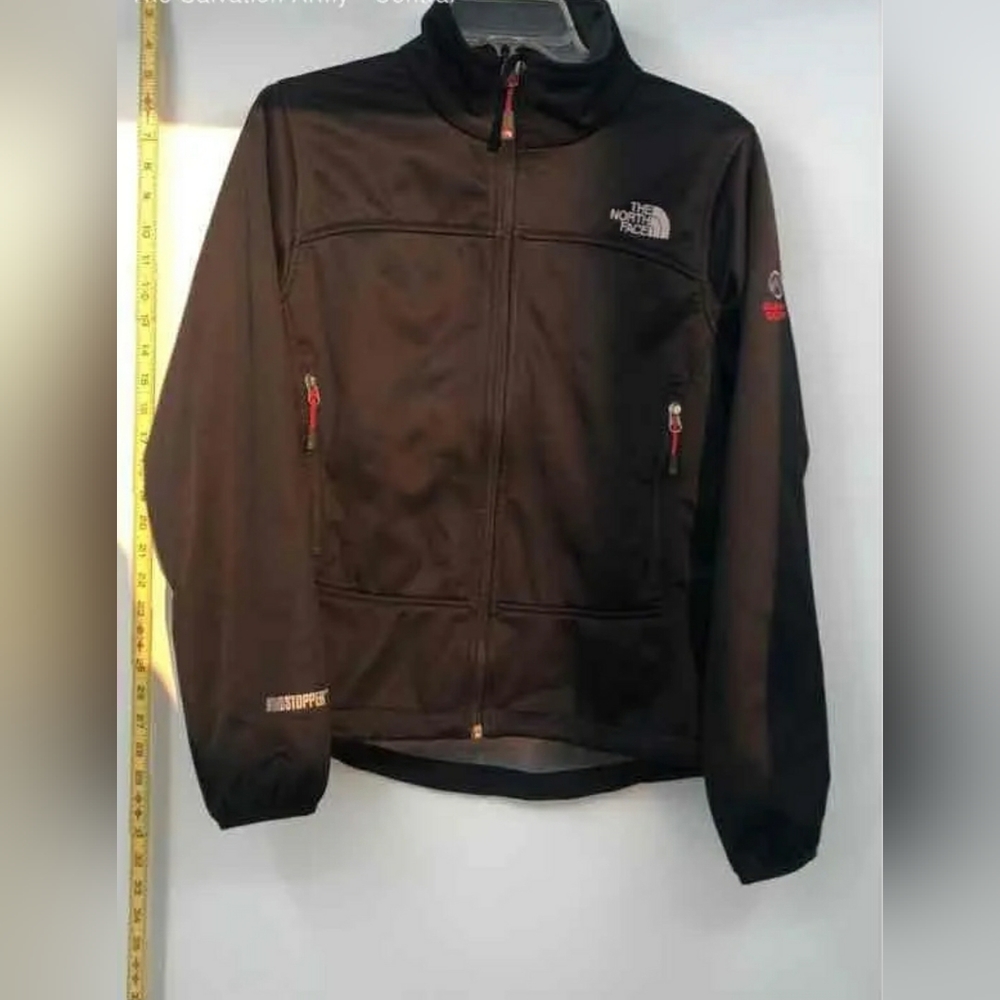 The North Face Womens Black Pockets Windbreaker Summit Series Jacket Coat M